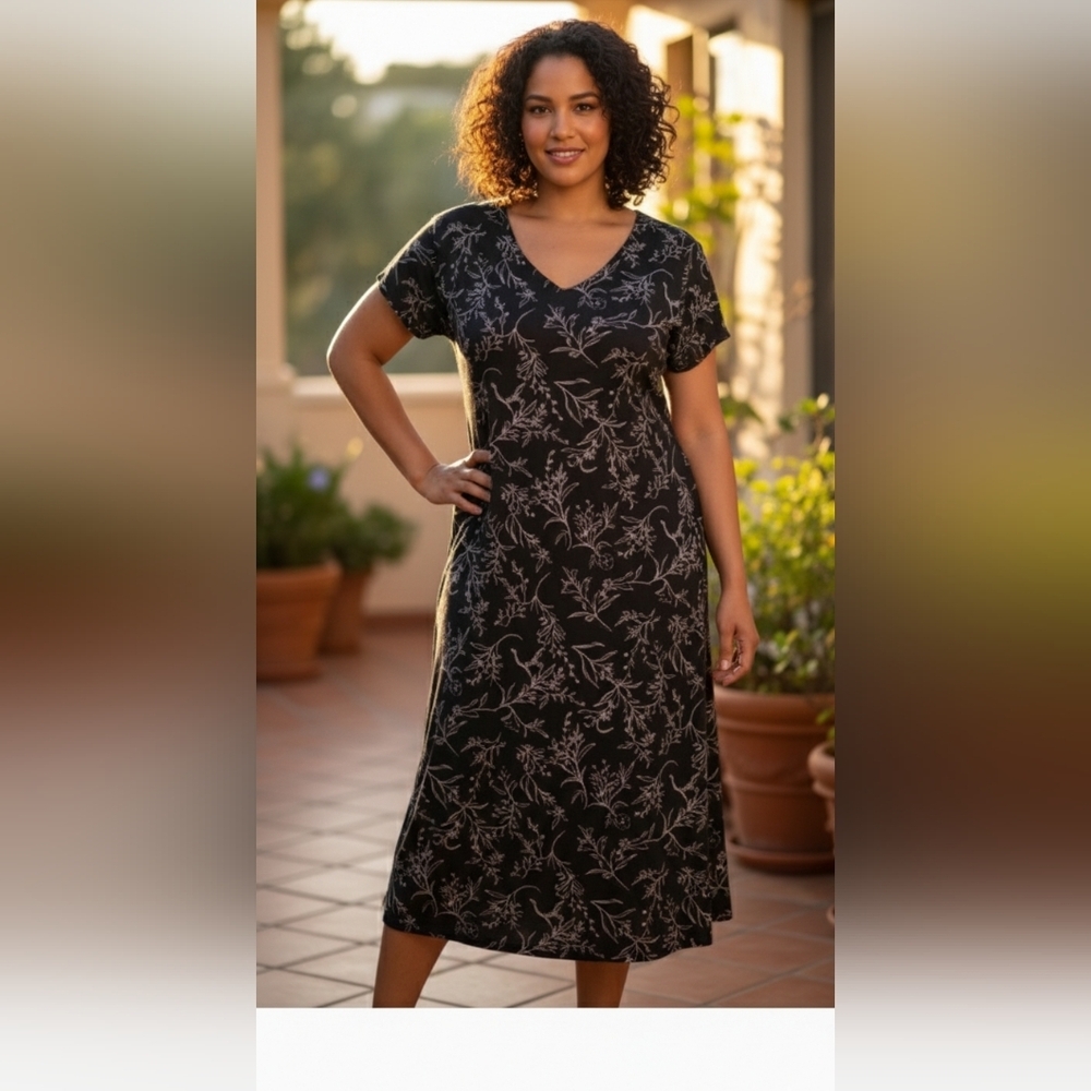 A Wild Thyme Black And White Floral Maxi Dress Size 20